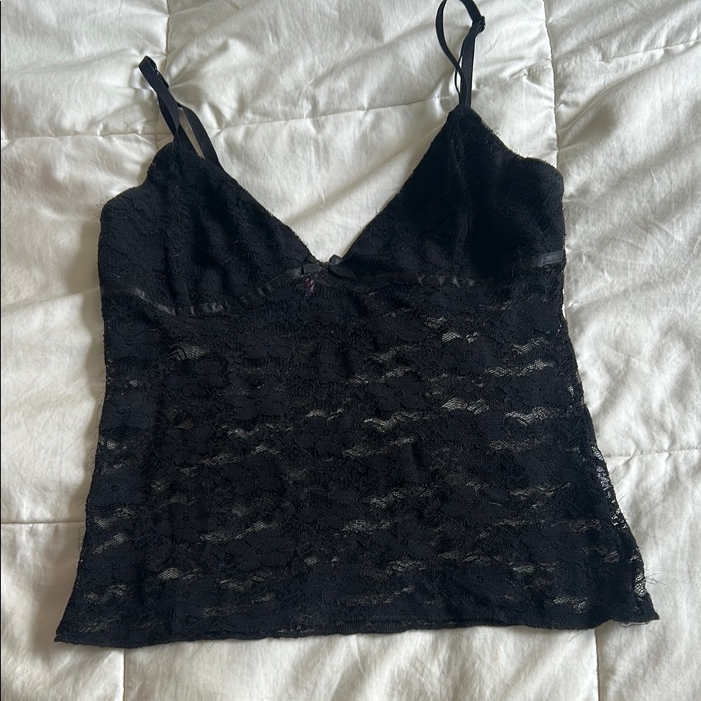 Edikted Black Lace Crop Camisole
